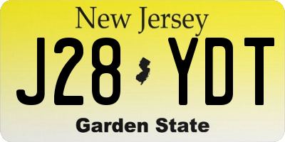NJ license plate J28YDT