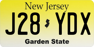 NJ license plate J28YDX