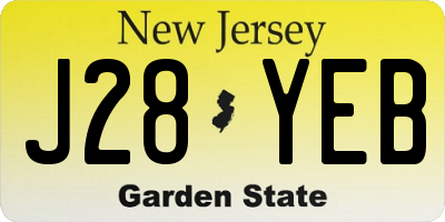 NJ license plate J28YEB