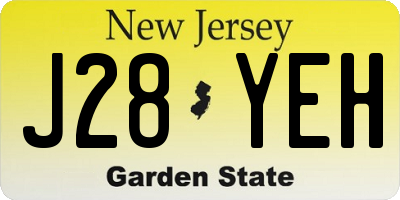 NJ license plate J28YEH