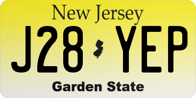 NJ license plate J28YEP
