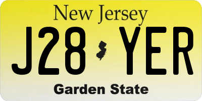 NJ license plate J28YER