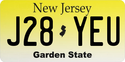 NJ license plate J28YEU