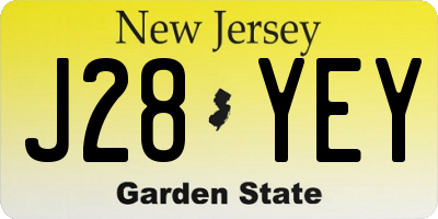 NJ license plate J28YEY