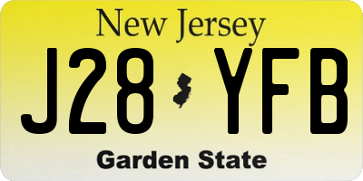 NJ license plate J28YFB