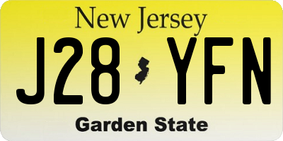 NJ license plate J28YFN