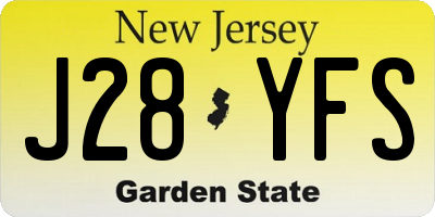 NJ license plate J28YFS
