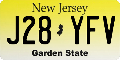 NJ license plate J28YFV