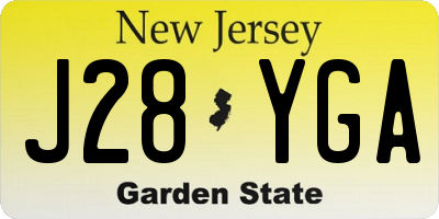 NJ license plate J28YGA