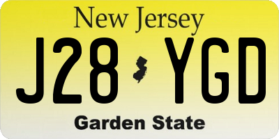 NJ license plate J28YGD