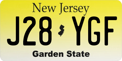 NJ license plate J28YGF