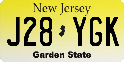 NJ license plate J28YGK