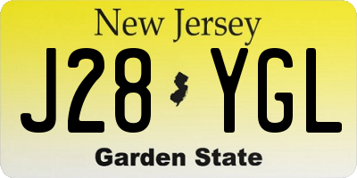 NJ license plate J28YGL