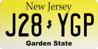 NJ license plate J28YGP