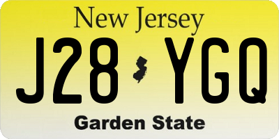 NJ license plate J28YGQ