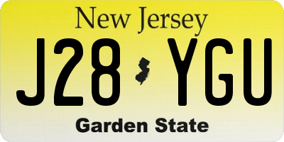 NJ license plate J28YGU
