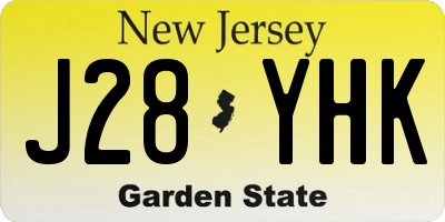 NJ license plate J28YHK