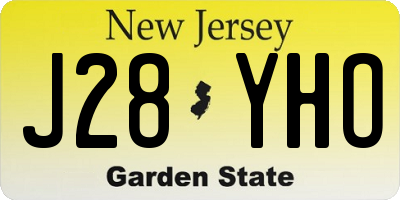NJ license plate J28YHO