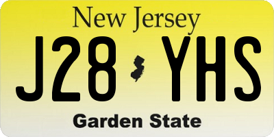 NJ license plate J28YHS