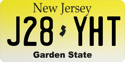 NJ license plate J28YHT