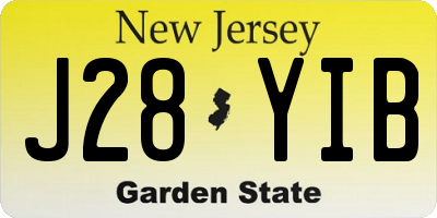 NJ license plate J28YIB