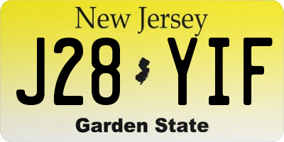 NJ license plate J28YIF
