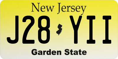 NJ license plate J28YII