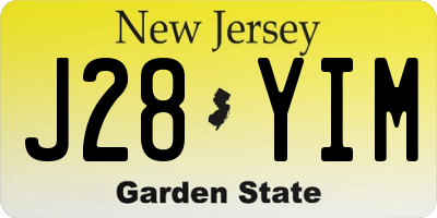 NJ license plate J28YIM