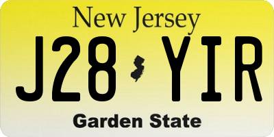 NJ license plate J28YIR