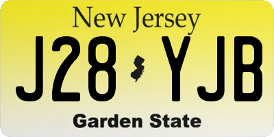 NJ license plate J28YJB