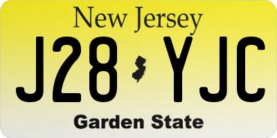 NJ license plate J28YJC