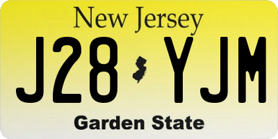 NJ license plate J28YJM