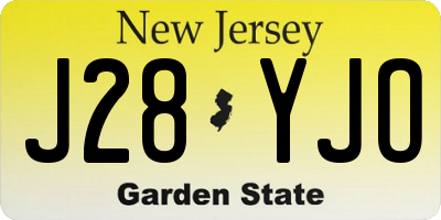 NJ license plate J28YJO