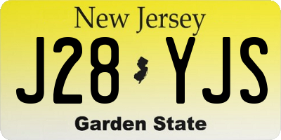 NJ license plate J28YJS