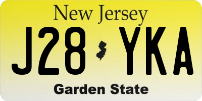 NJ license plate J28YKA