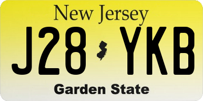 NJ license plate J28YKB