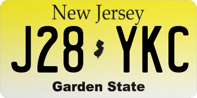 NJ license plate J28YKC