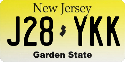 NJ license plate J28YKK