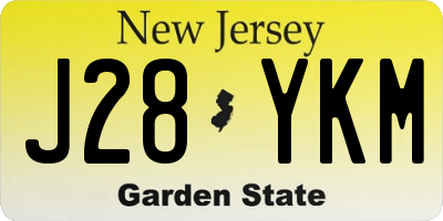 NJ license plate J28YKM