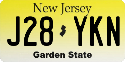 NJ license plate J28YKN