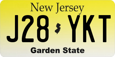 NJ license plate J28YKT