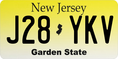 NJ license plate J28YKV