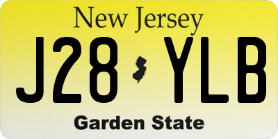 NJ license plate J28YLB