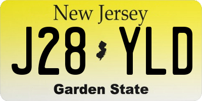NJ license plate J28YLD
