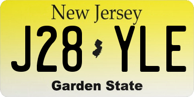 NJ license plate J28YLE