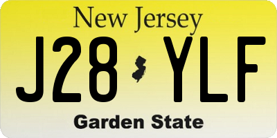 NJ license plate J28YLF