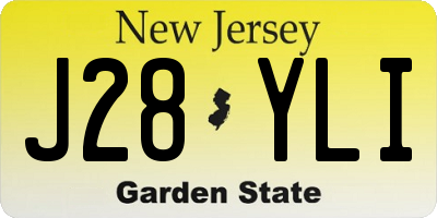 NJ license plate J28YLI