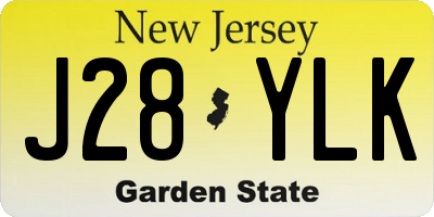 NJ license plate J28YLK