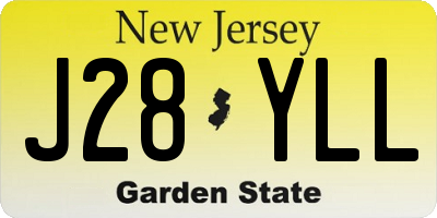 NJ license plate J28YLL