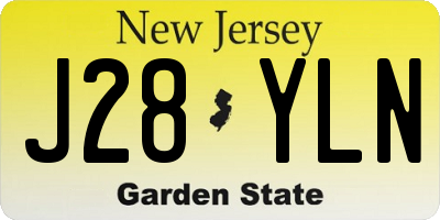 NJ license plate J28YLN
